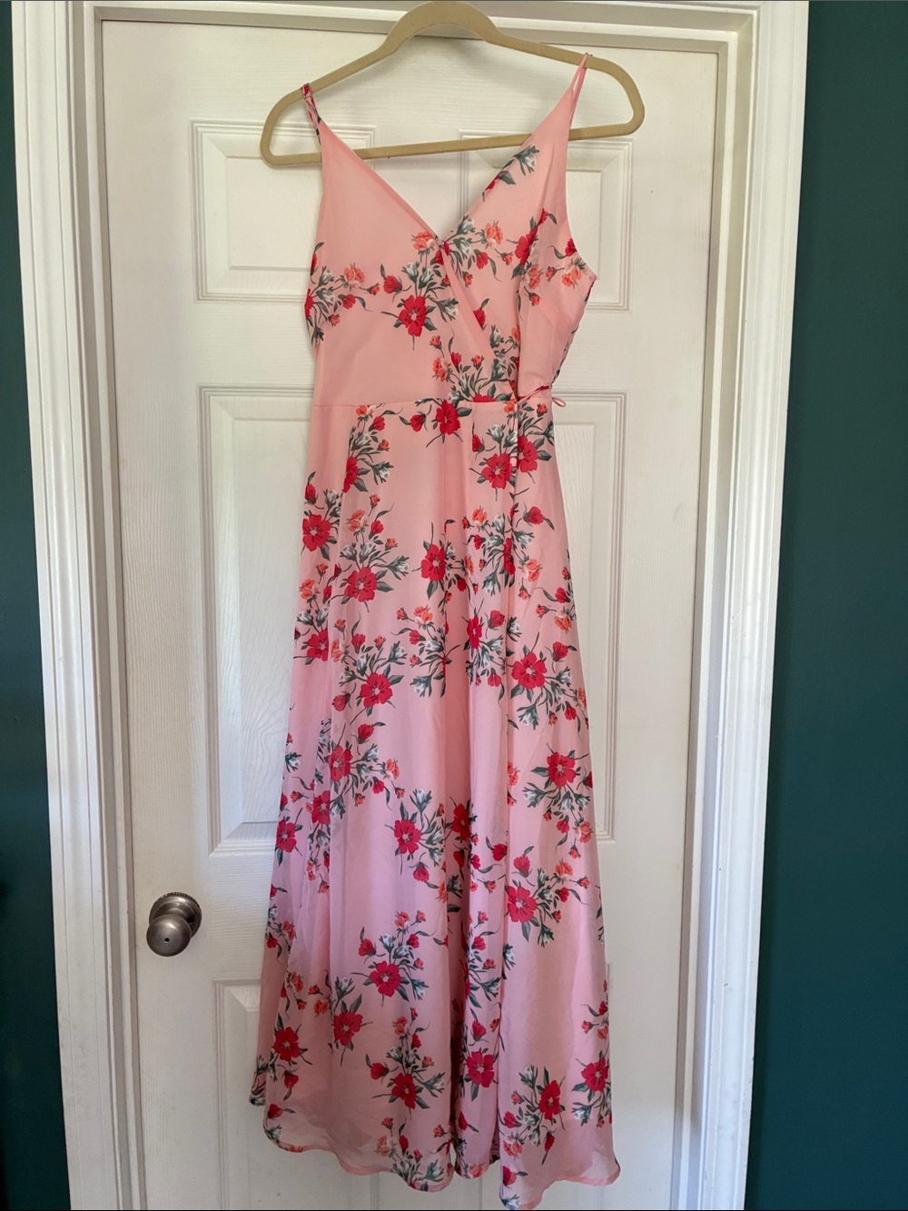 Gilli Pink Floral Wrap Maxi Dress